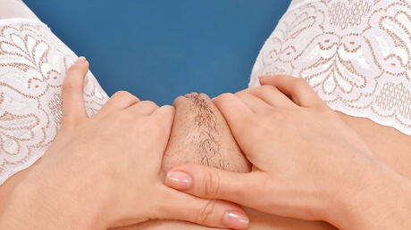 Curious russian dark hair hottie Henessy exposes her ass in uniform and masturbates 